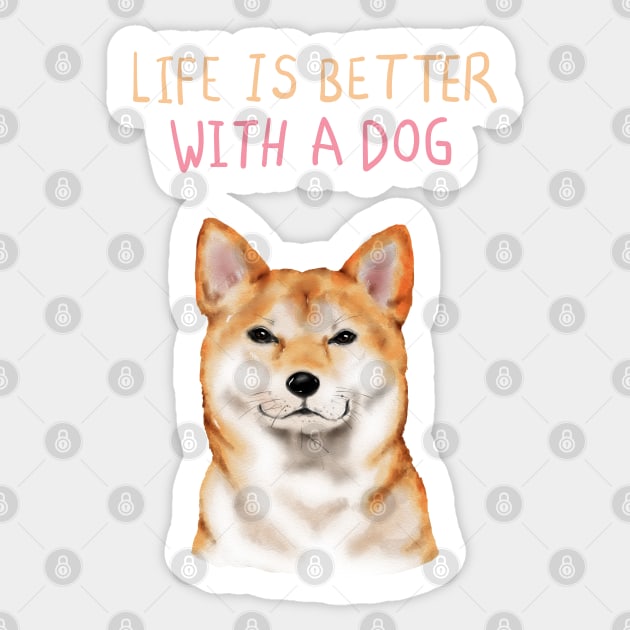 Dog T Shirt Shiba Inu Sticker by Dreamy Feminine